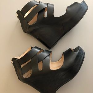 Steve Madden Leather Platform Sandals - Size 8